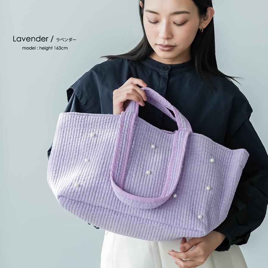 mili an deni（ミリアンデニ） パール付きヌビバッグ キルティング 