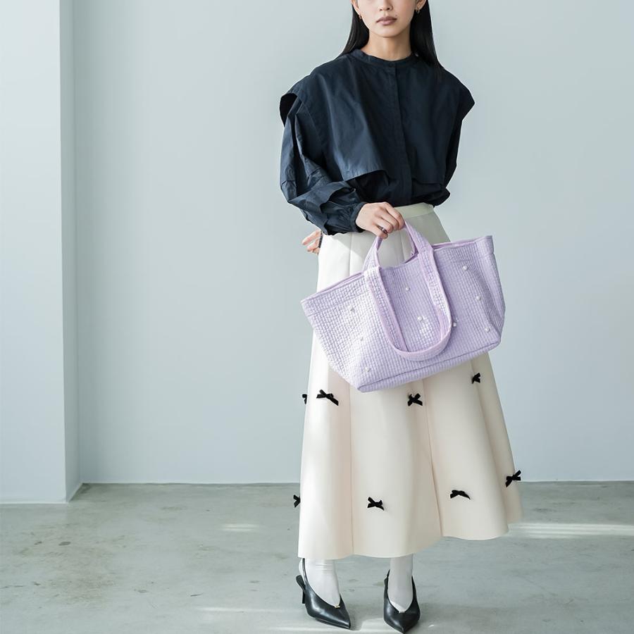 mili an deni（ミリアンデニ） パール付きヌビバッグ キルティング 