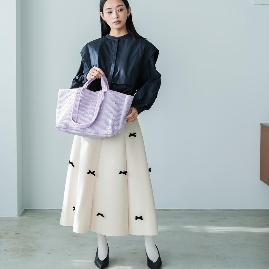 mili an deni（ミリアンデニ） パール付きヌビバッグ キルティング