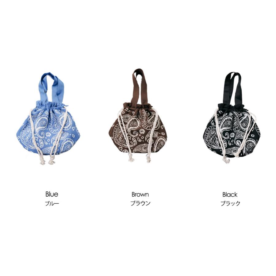 mili an deni（ミリアンデニ） バンダナ巾着バッグ ニットバッグ