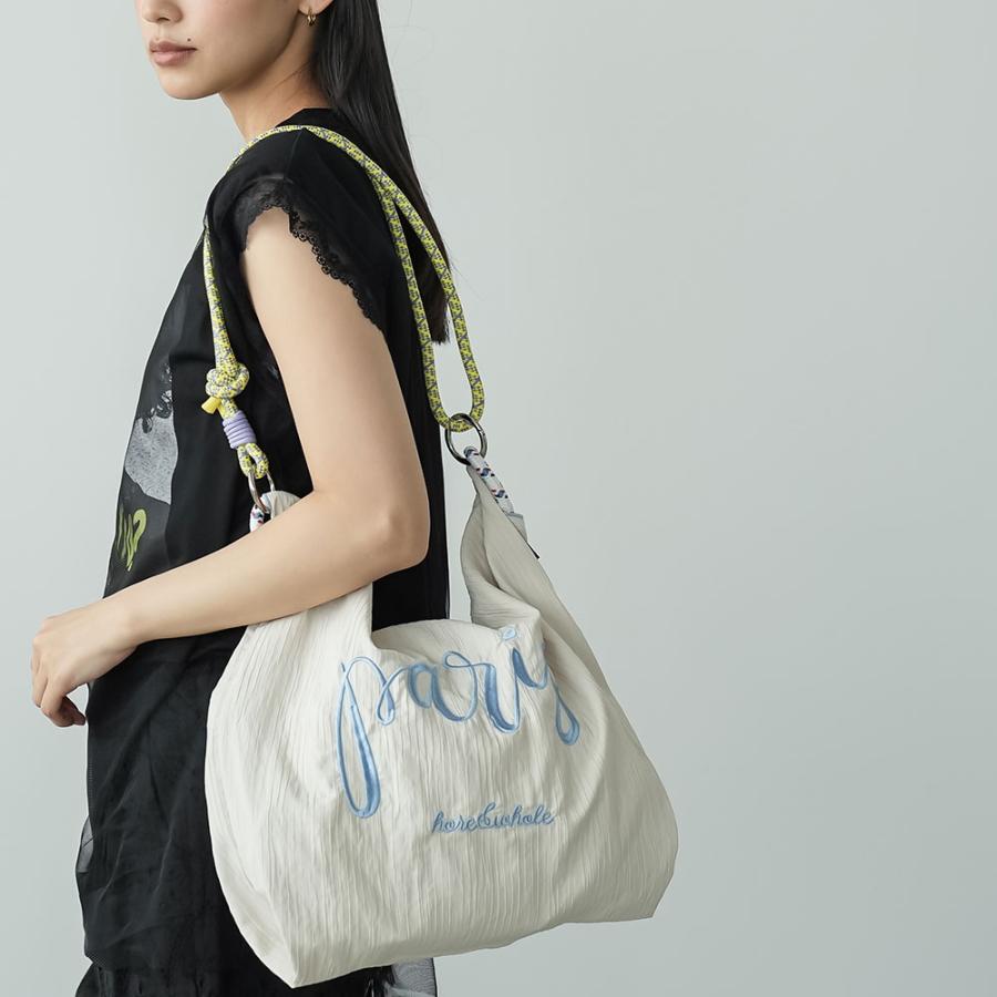 3WAYロゴ刺繍ロープトートバッグ 3WAY トートバッグ ロープ付き ロゴ刺繍 取り外し可能 インナーポケット Ａ４サイズ エコバッグ 軽量バック レディース 爆買の画像