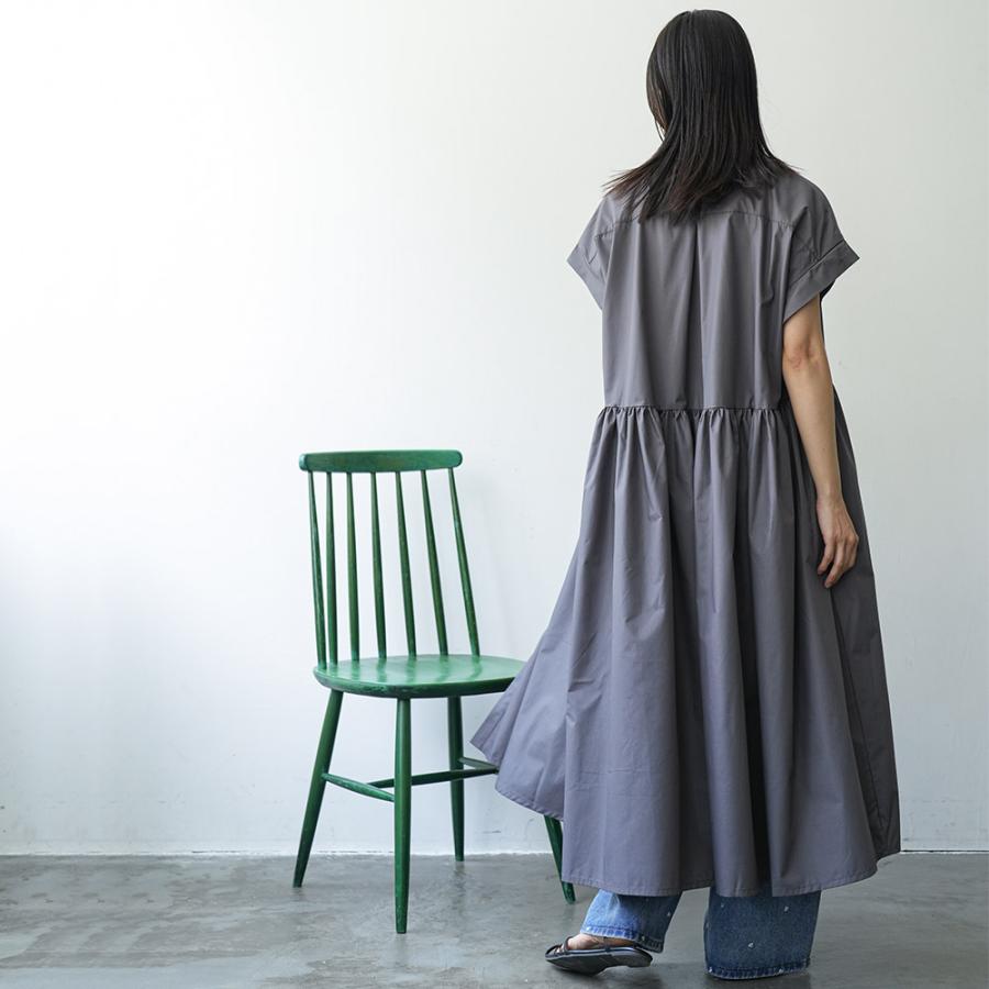 mili an deni（ミリアンデニ） 半袖前開きワンピース シャツワンピ