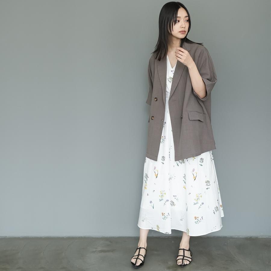 花柄カシュクールワンピース パフスリーブ カシュクール 花柄 綿100