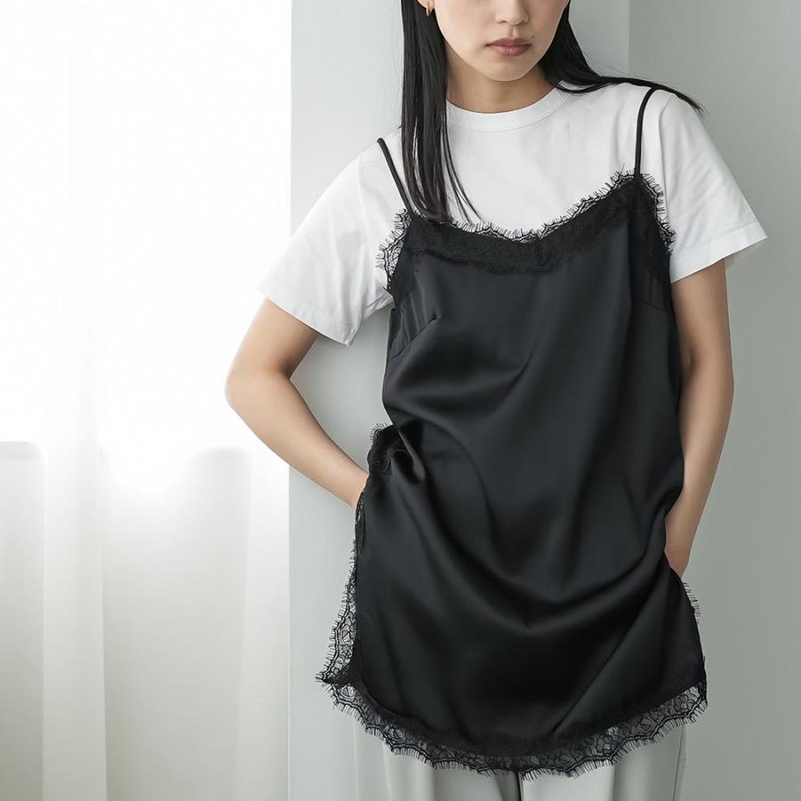 mili an deni（ミリアンデニ） 胸元レースサテンキャミワンピース