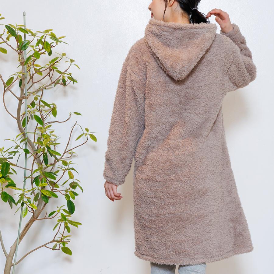 レディースプードルシャギーパーカーワンピース : mili an deni