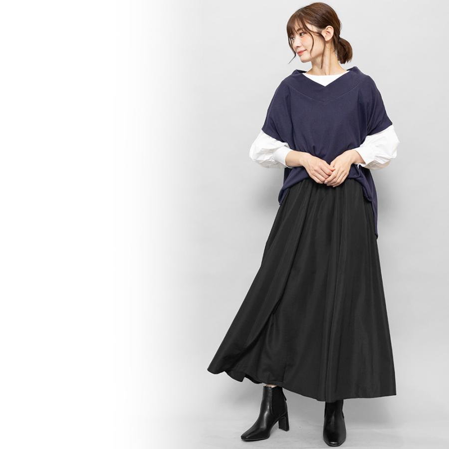 撥水加工フレアスカート レディース ポケット付き ロングスカート 