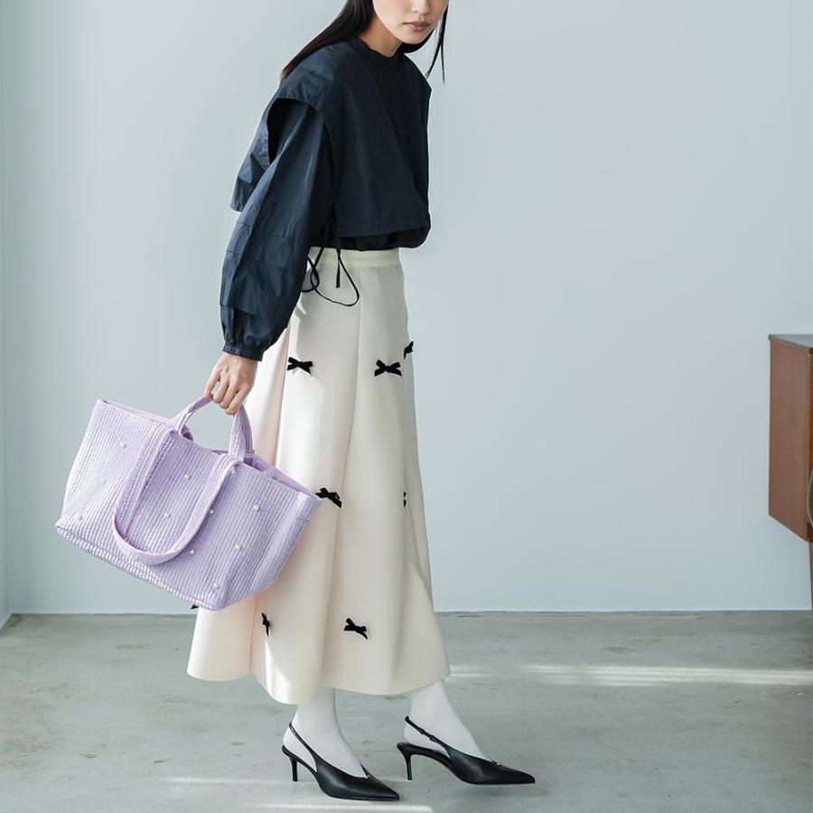mili an deni（ミリアンデニ） リボンフレアロングスカート フレア