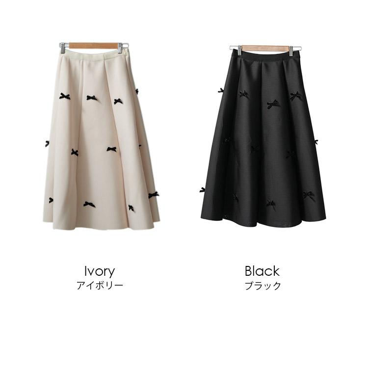 mili an deni（ミリアンデニ） リボンフレアロングスカート フレア