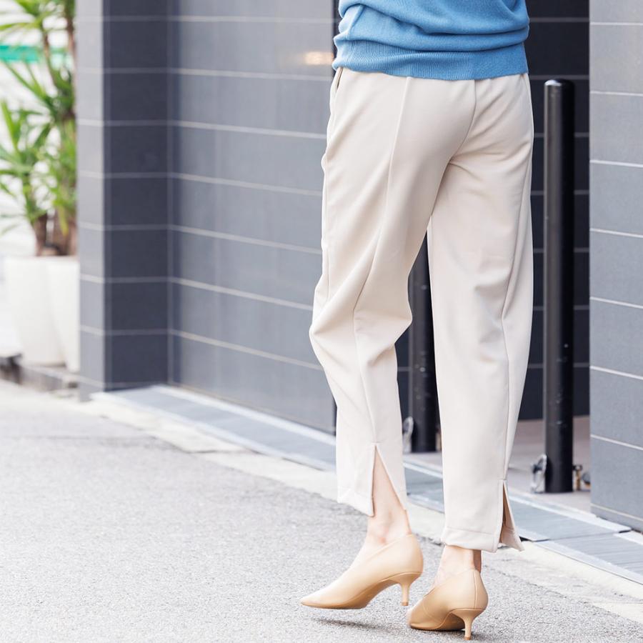 テーパードパンツ レディース ボトムス バックスリット ウエスト