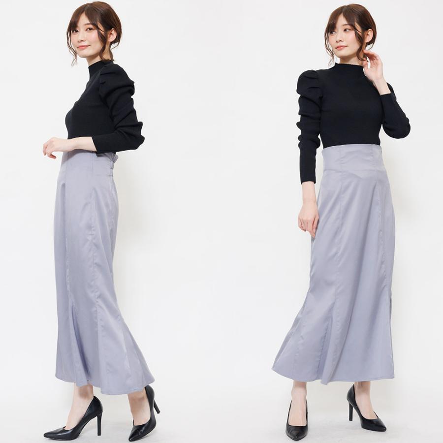 マーメイドスカート レディース マットサテン素材 ロング