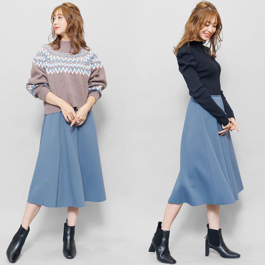 フレアボリュームスカート レディース ミドル丈 ボトムス ミモレ