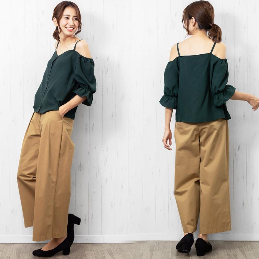 レディース トップス キャンディスリーブ オフショル ブラウス
