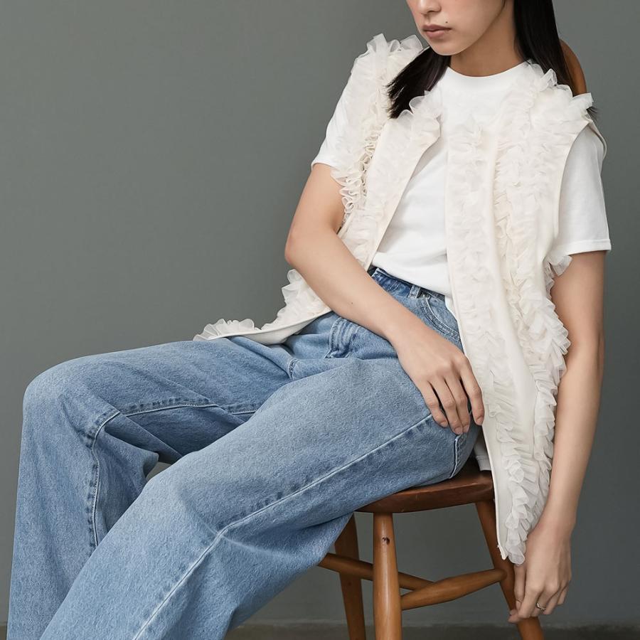 フリルチュールベスト ストライプフリルベスト ジレ セレモニー