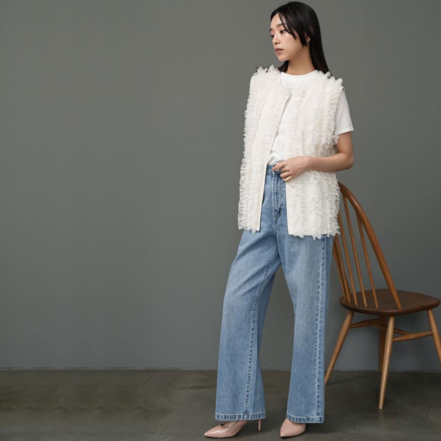 フリル付きホワイトノースリーブベスト 楽天市場】バイカラーフリル