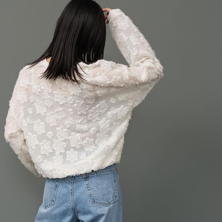 シアー花柄プルオーバー シアープルオーバー 花柄シアー レディース