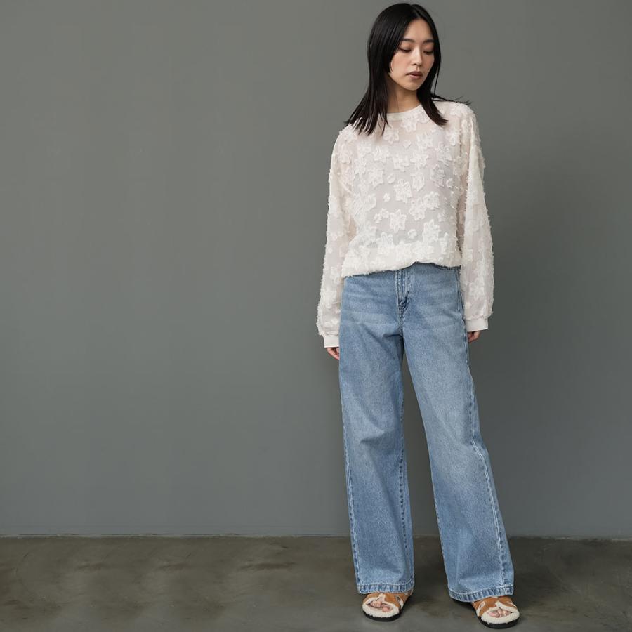 シアー花柄プルオーバー シアープルオーバー 花柄シアー レディース 