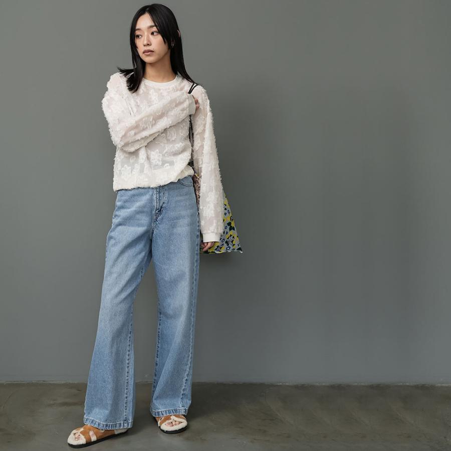 シアー花柄プルオーバー シアープルオーバー 花柄シアー レディース