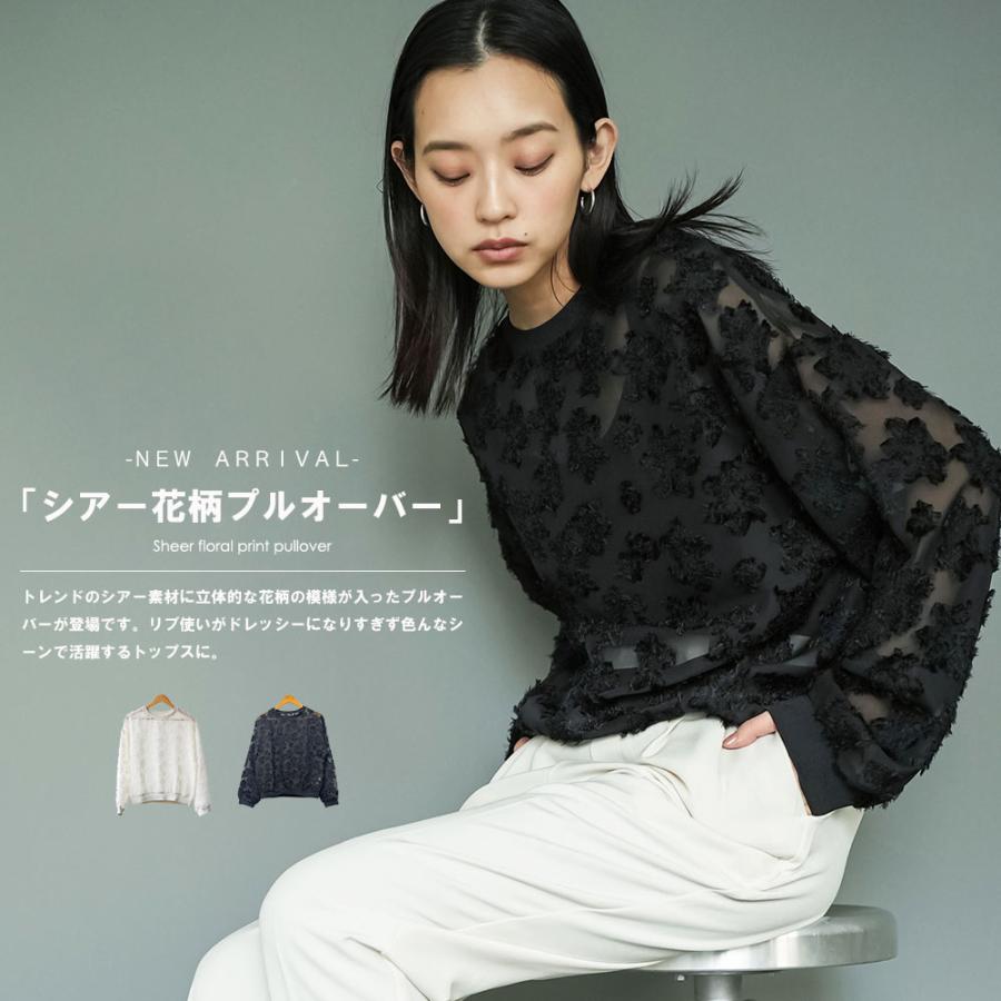 シアー花柄プルオーバー シアープルオーバー 花柄シアー シアー花柄プルオーバー シアープルオーバー 花柄シアー