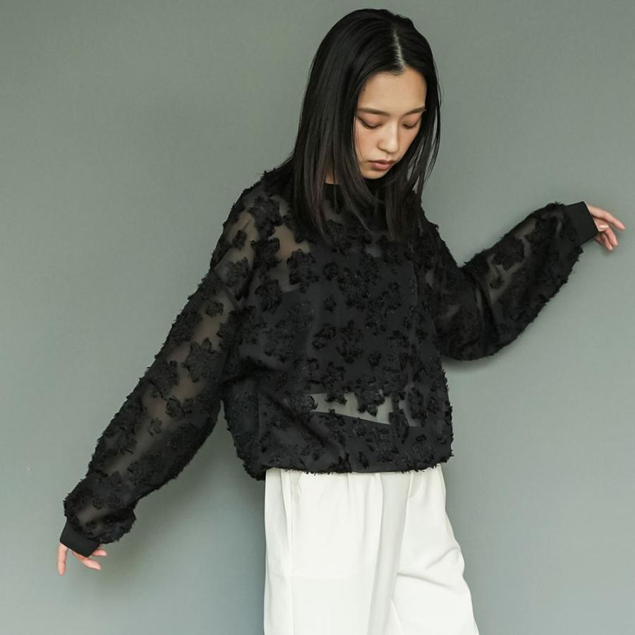 シアー花柄プルオーバー シアープルオーバー 花柄シアー レディース 