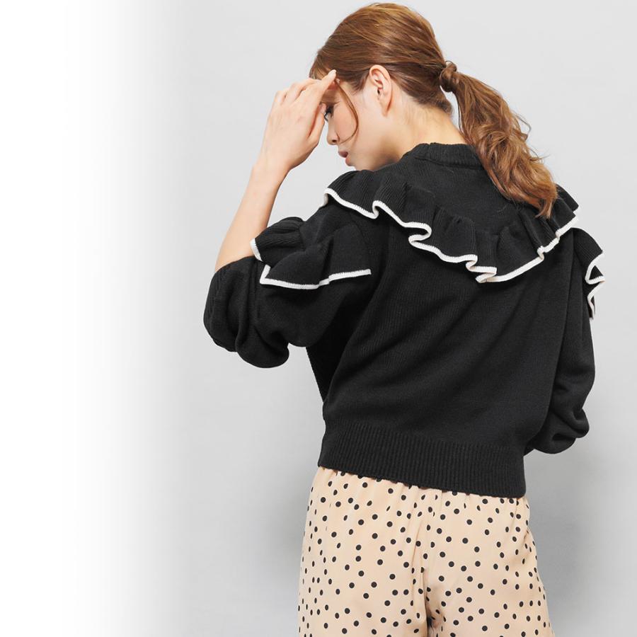 【着用2回】アリスアンドオリビア　ボウタイ♡ドット♡半袖ニットトップス 着用2回】アリスアンドオリビア ボウタイ♡ドット♡半袖ニット