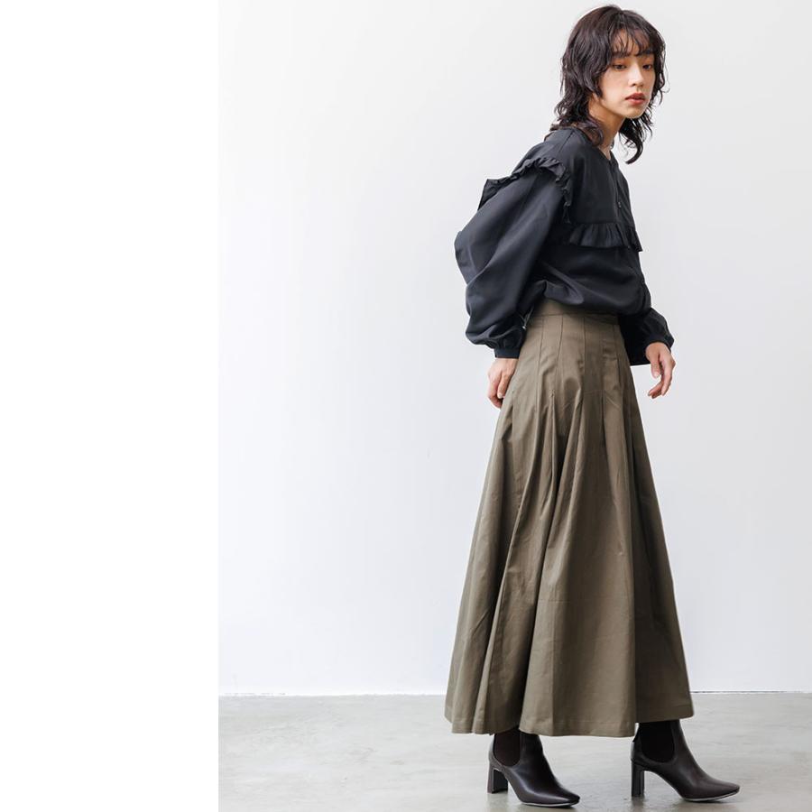 エステルブロードフリル切替ブラウス レディース トップス シャツ 長袖