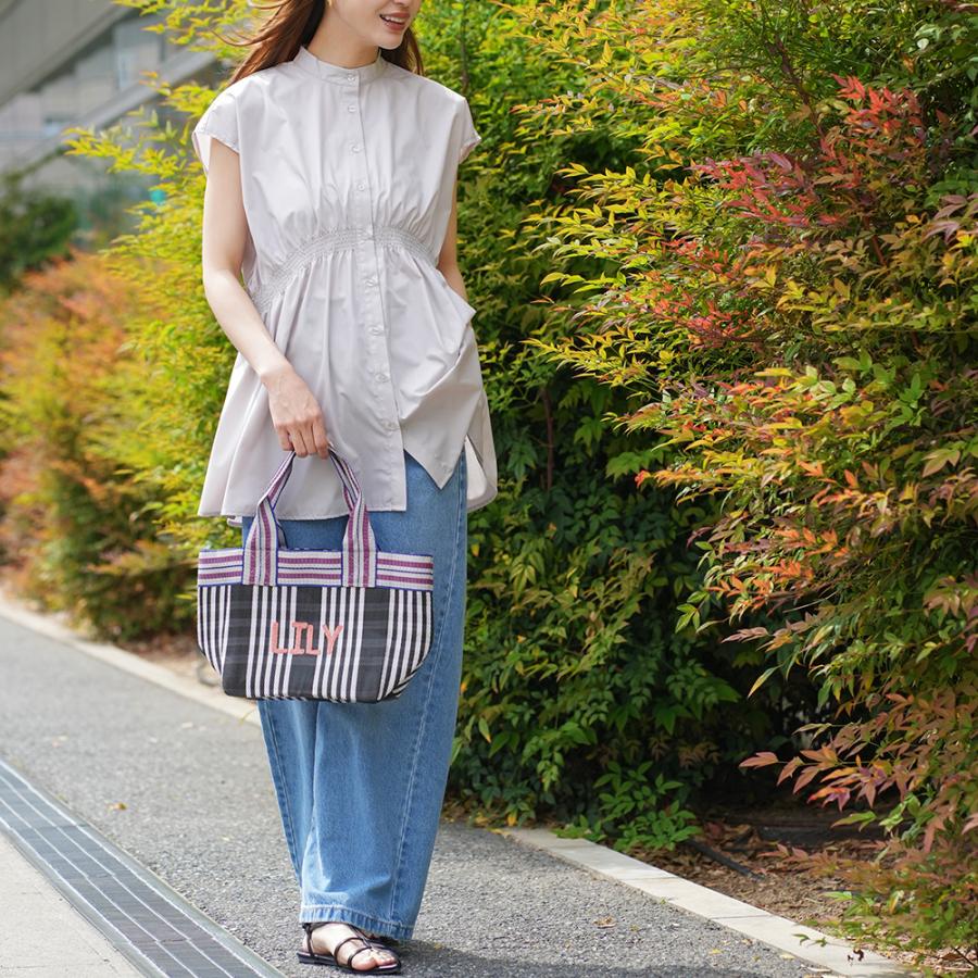 シャーリングチュニック レディース トップス パフスリーブ ノーカラー  