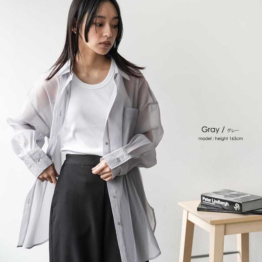 ソフトオーガンクレープオーバーシアーシャツ オーバーシアーシャツ