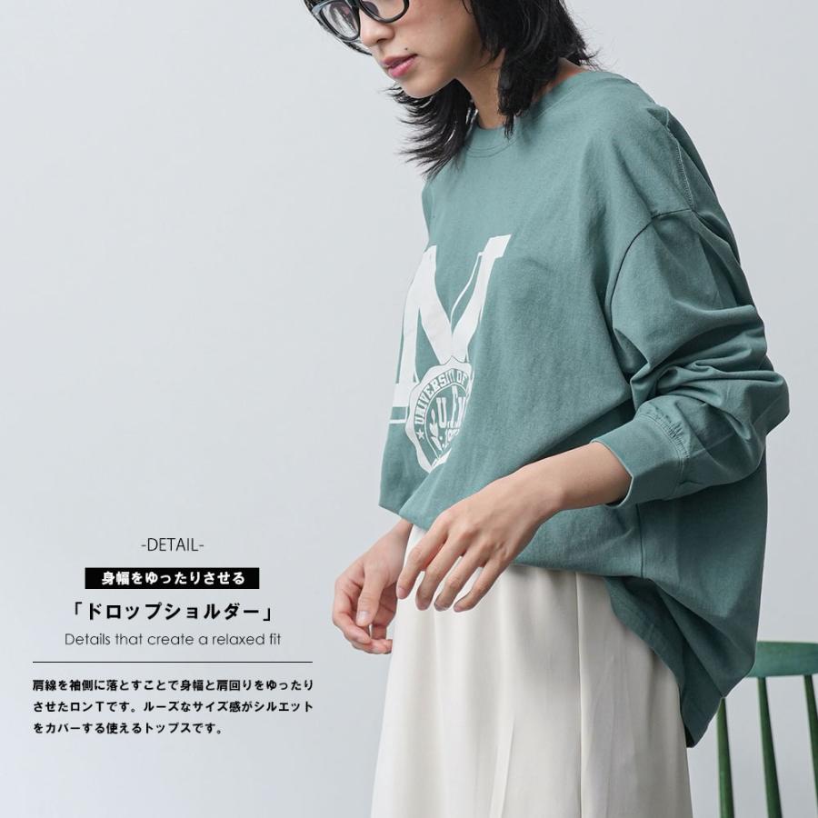 カレッジプリント長袖Tシャツ レディース  (郵2)｜mili｜08