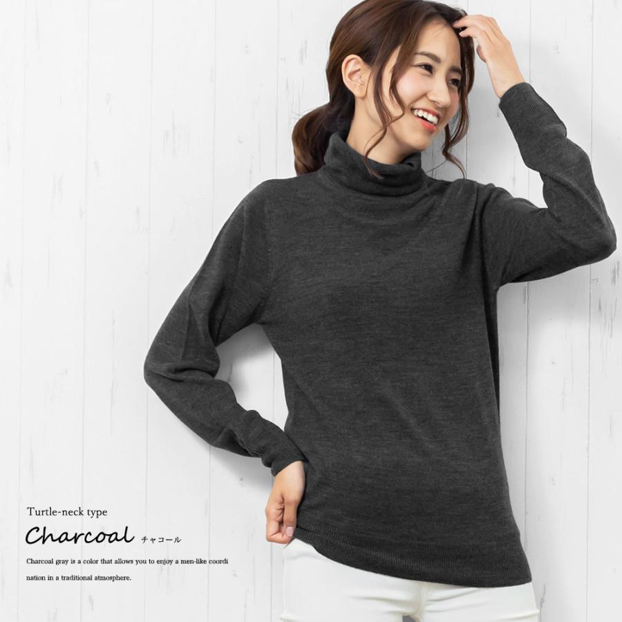 ニット トップス セーター レディース 洗える Vネック クルー タートル