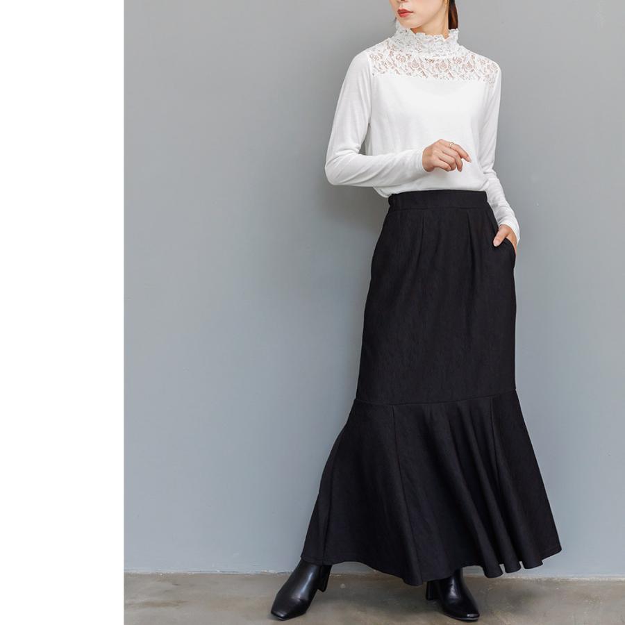 新品未使用　gasa*ガサ　レース付ハイネックカットソー セール】◇レースハイネックカットソー（Tシャツ/カットソー）｜FREE'S