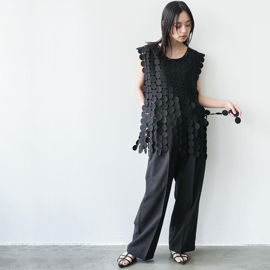 F0601S 美品 my beautiful landlet ホースクロスベスト セール】 ミックスカラーフリンジベスト （ベスト）｜＊＊SENSE