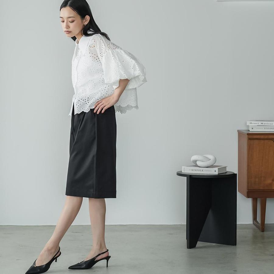 mili an deni（ミリアンデニ） 袖バルーンスカラップレースブラウス