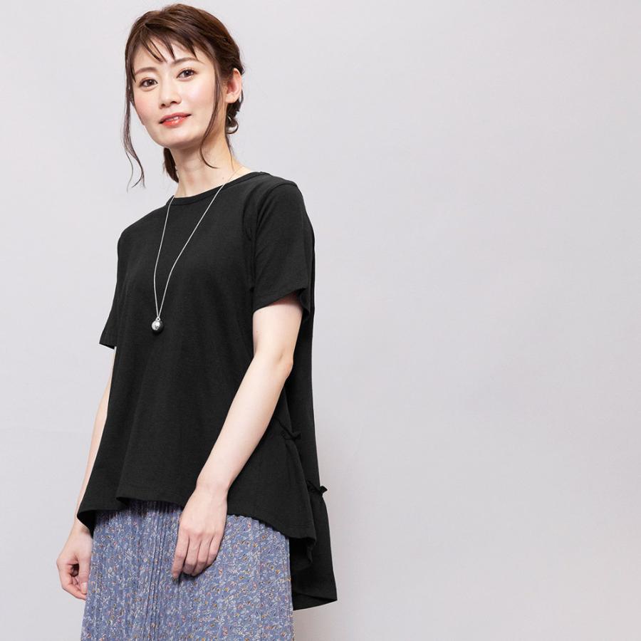 ギャザー tシャツ レディース トップス シルケット加工 半袖 Tシャツ カットソー (郵2)  ポイント消化｜mili｜12