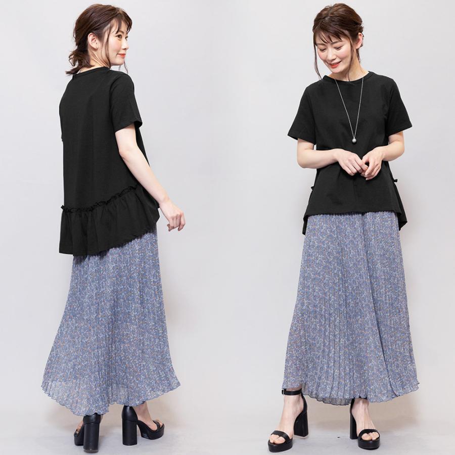 ギャザー tシャツ レディース トップス シルケット加工 半袖 Tシャツ カットソー (郵2)  ポイント消化｜mili｜13