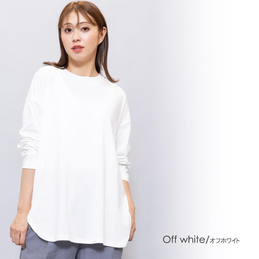 レディース トップス コットン 長袖 ゆったりTシャツ レイヤードコーデ