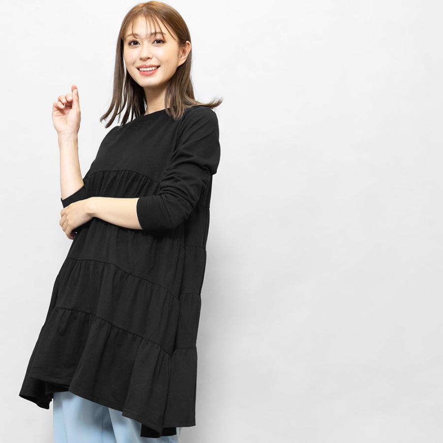 ティアードチュニック レディース トップス 長袖Tシャツ ロンT ティアードチュニック レディース トップス 長袖Tシャツ ロンT