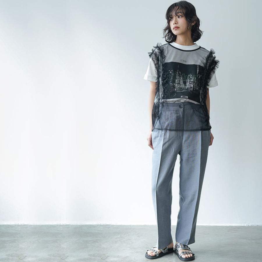 まぁ【美品】BALENCIAGAストライプフリル袖トップス まぁ【美品