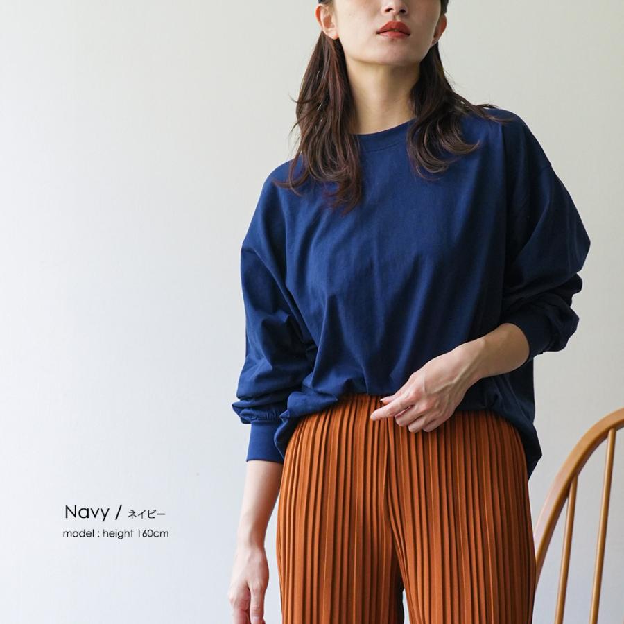 バックタックロンT レディース トップス 長袖 カットソー ラウンドT