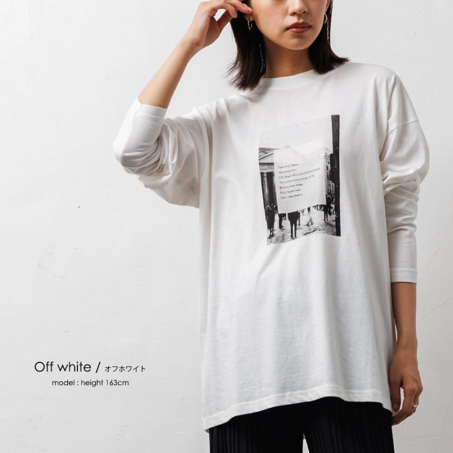 フォトプリントロンT レディース トップス 長袖 カットソー (郵2