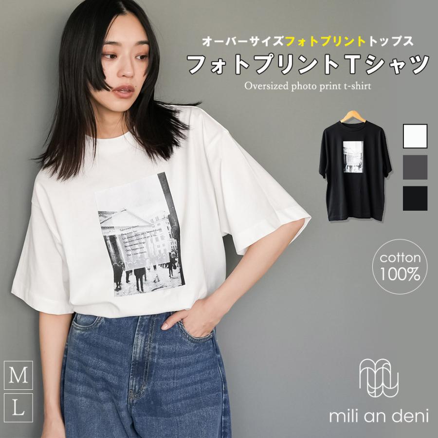 mili an deni（ミリアンデニ） 半袖フォトプリントTシャツ フォト