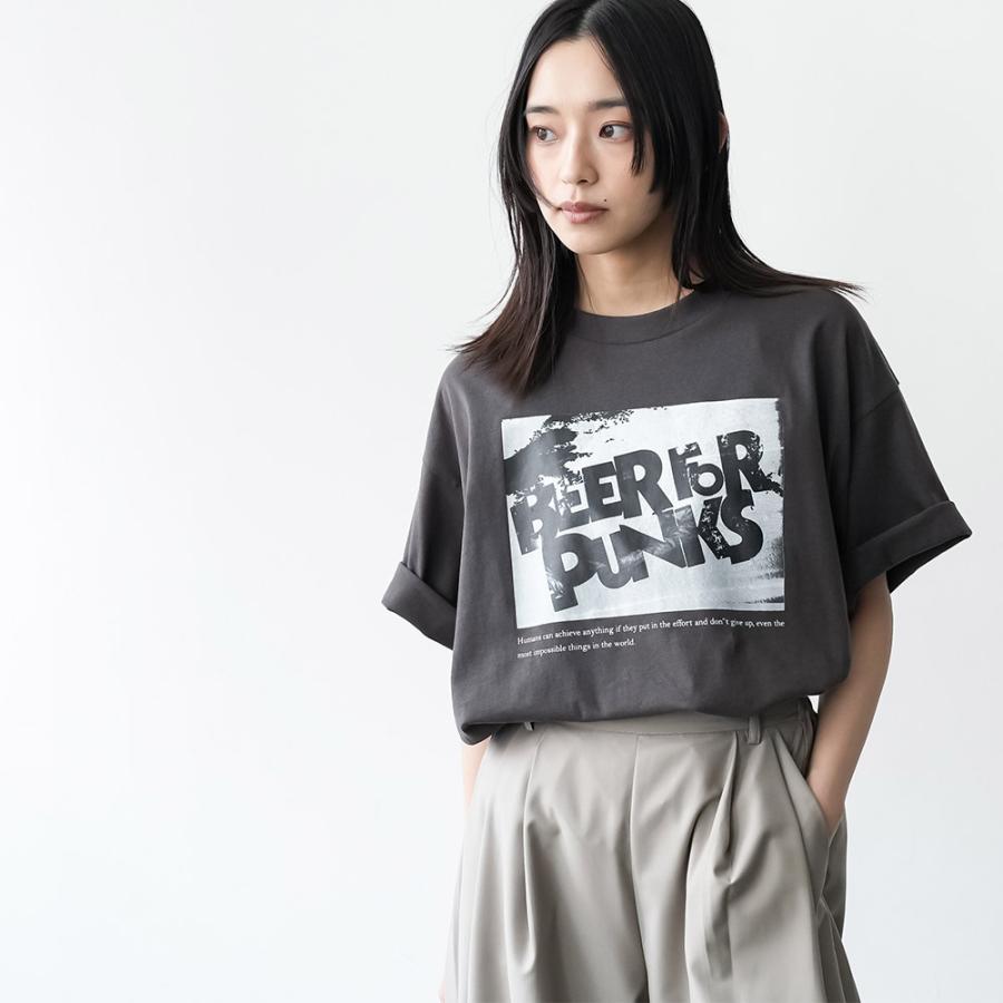 半袖フォトプリントTシャツ ウォールアートT プリントT オーバーサイズ