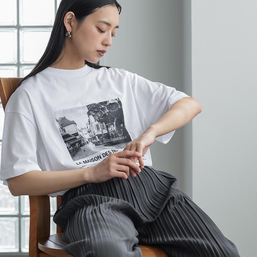 seya. フォトプリント 半袖Tシャツ mili an deni（ミリアンデニ） 半袖シティスケープフォトプリントT