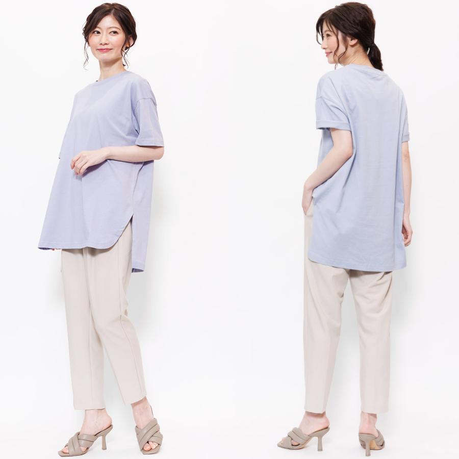 サイドスリット裾ラウンドTシャツ (郵1)｜mili｜25