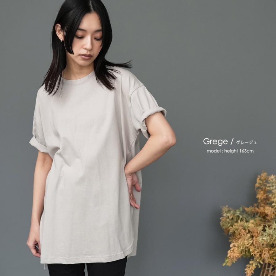 サイドスリット裾ラウンドTシャツ クルーネックT 裾ラウンドT サイド