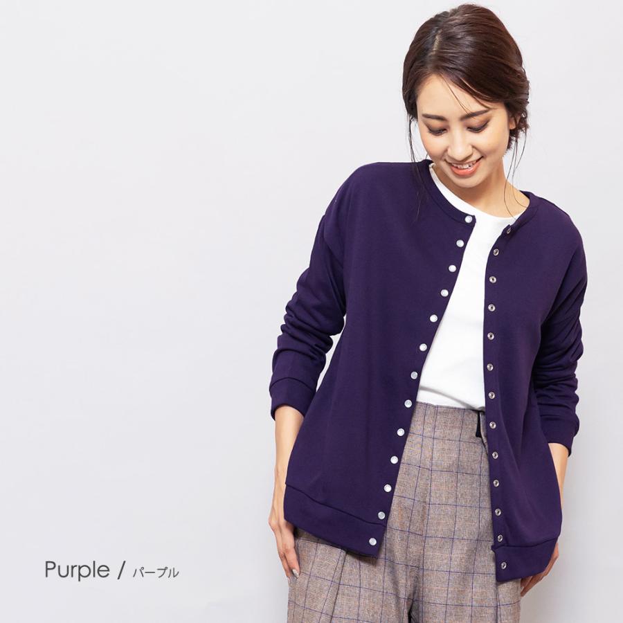 プープレ クルーネック カーディガン パールボタン ラクーン レディース F パールボタンクルーネックカーディガン/le.coeur blanc(ルクール