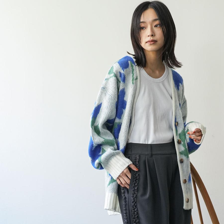 パラスパレス vm 花柄 ジャガードニット カーディガン フリーサイズ モヘア花柄ジャガードカーディガン ジャガードカーディガン