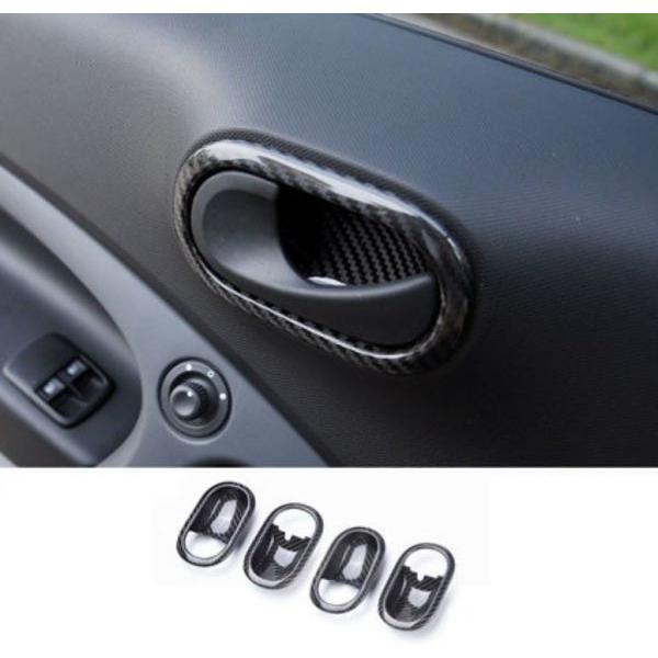 メーカー公式店 The New Smart Forfour フォーフォー 453型 室内ドアハンドル装飾フレームカバー リアルカーボン 4ドア 値上がり Www Superavila Com
