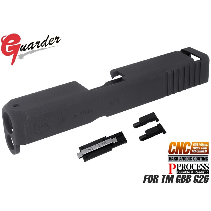 GLOCK-94(BK) GUARDER アルミCNC スライド for マルイ G26 GLK-94(BK