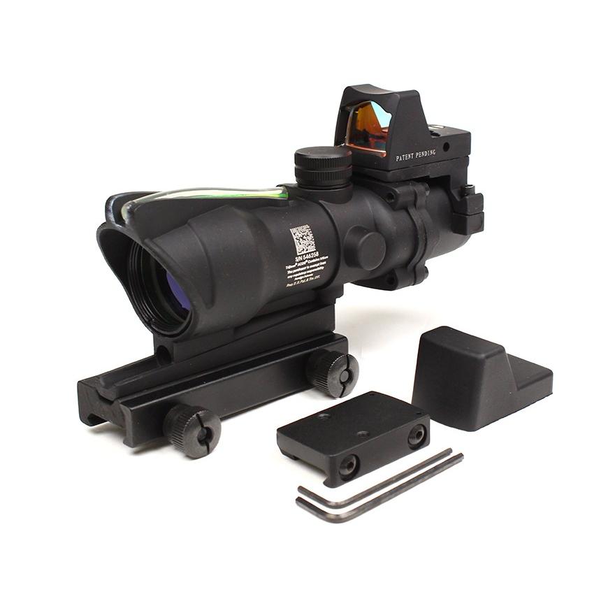 H0311G MILITARY-BASE(ミリタリー軍事基地)RCO 4×32 自動小銃調光 イルミネートスコープ ミニドットサイト付 RMR付 エアガン-楽器、手芸、コレクション