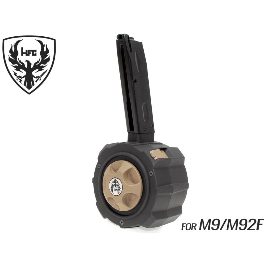 HFC-HD-002B HFC ガスドラムマガジン 145Rds M9/M92F用 : MILITARY